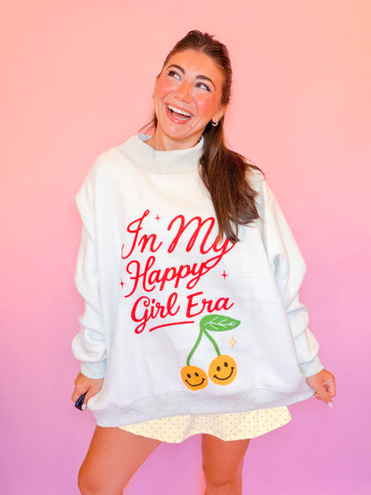 IN MY HAPPY GIRL ERA REVERSIBLE MOCK NECK SWEATSHIRT