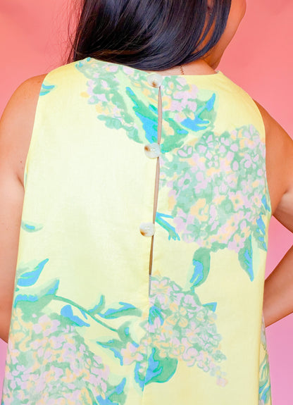 LIME PRINTED HALTER NECK SHIFT DRESS