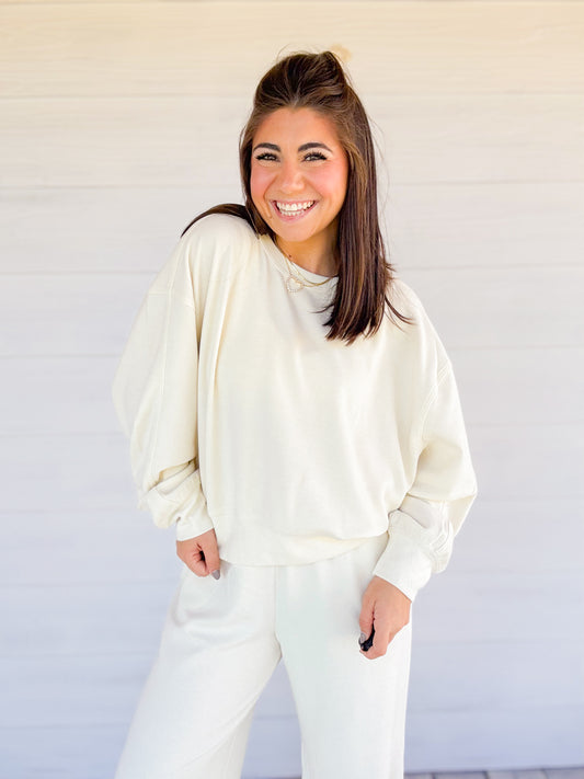 SOFT RIBBED RELAXED FIT SWEATSHIRT