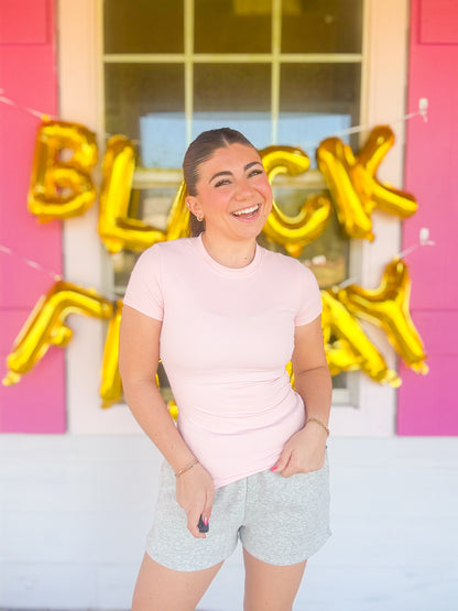 DOORBUSTER PERFORMANCE FITTED TEE - PINK