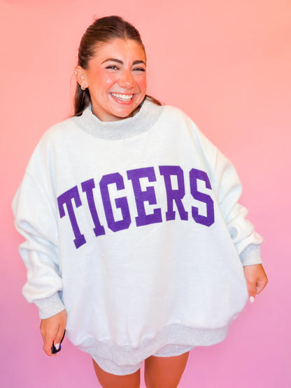 LOUISIANA/TIGERS REVERSIBLE MOCK NECK SWEATSHIRT