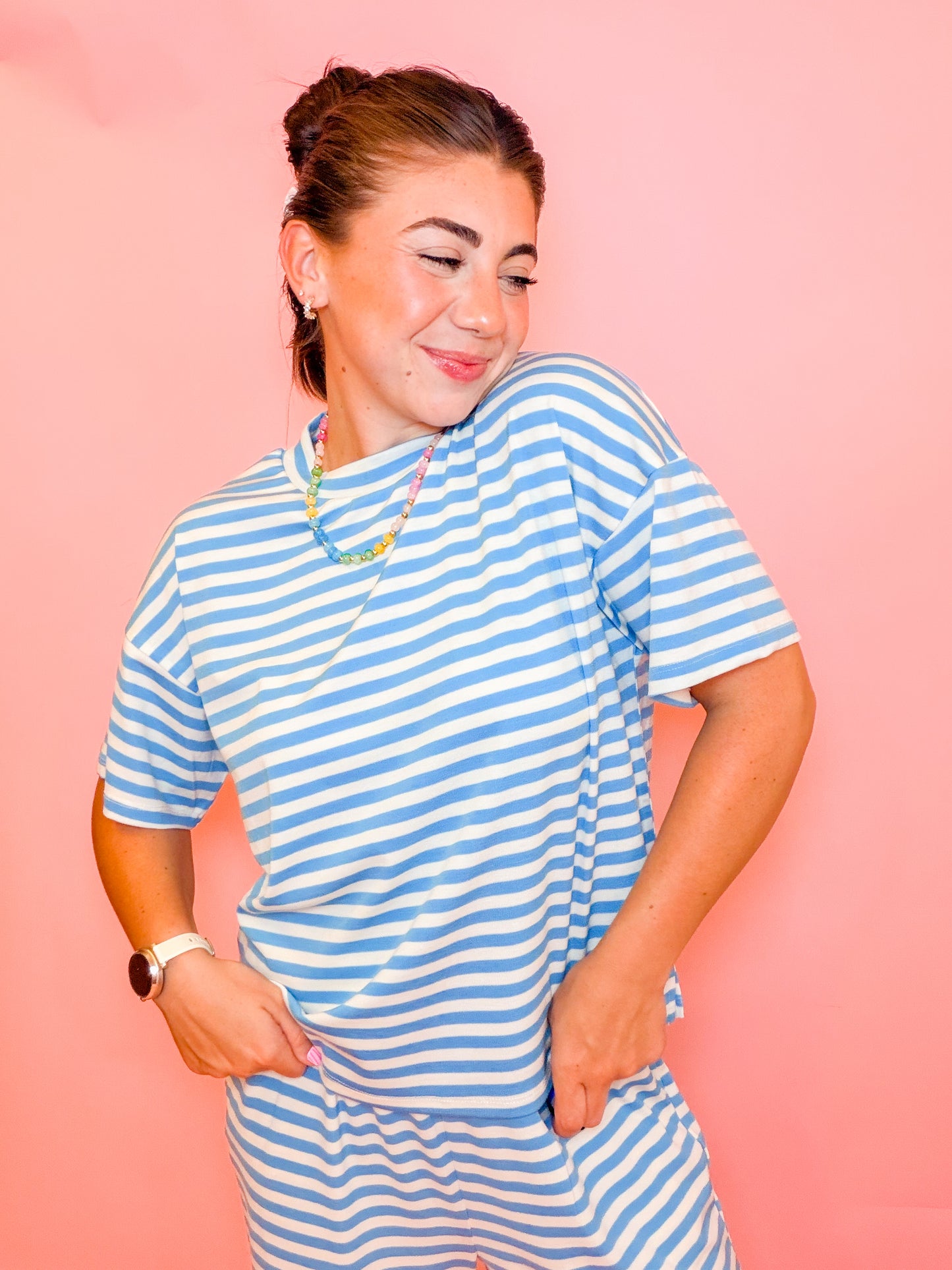 STRIPE TEE - BLUE
