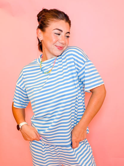 STRIPE TEE - BLUE