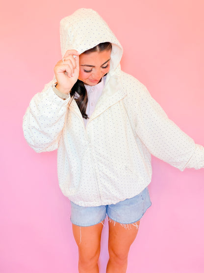 HOODED JACKET WITH FLEECE LINING