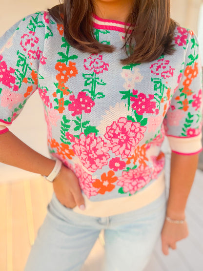 COLOR ME FLORAL KNIT TOP