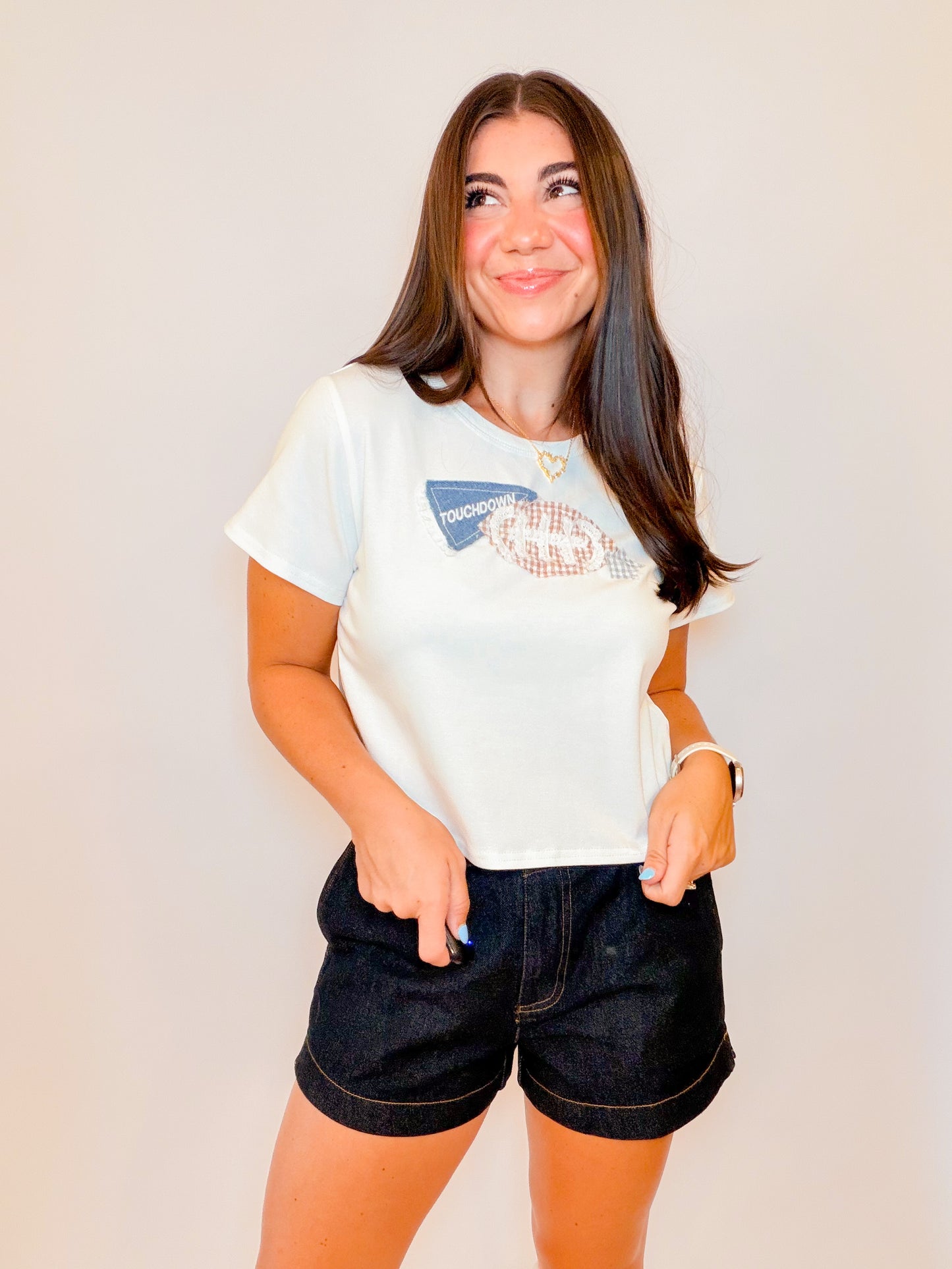 TOUCHDOWN PATCHWORK BABY TEE