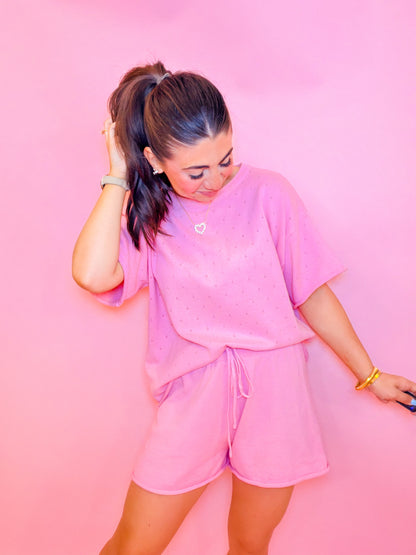 POINTELLE KNIT SET - PINK