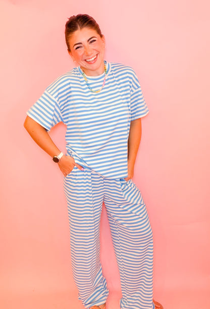 STRIPE TEE - BLUE