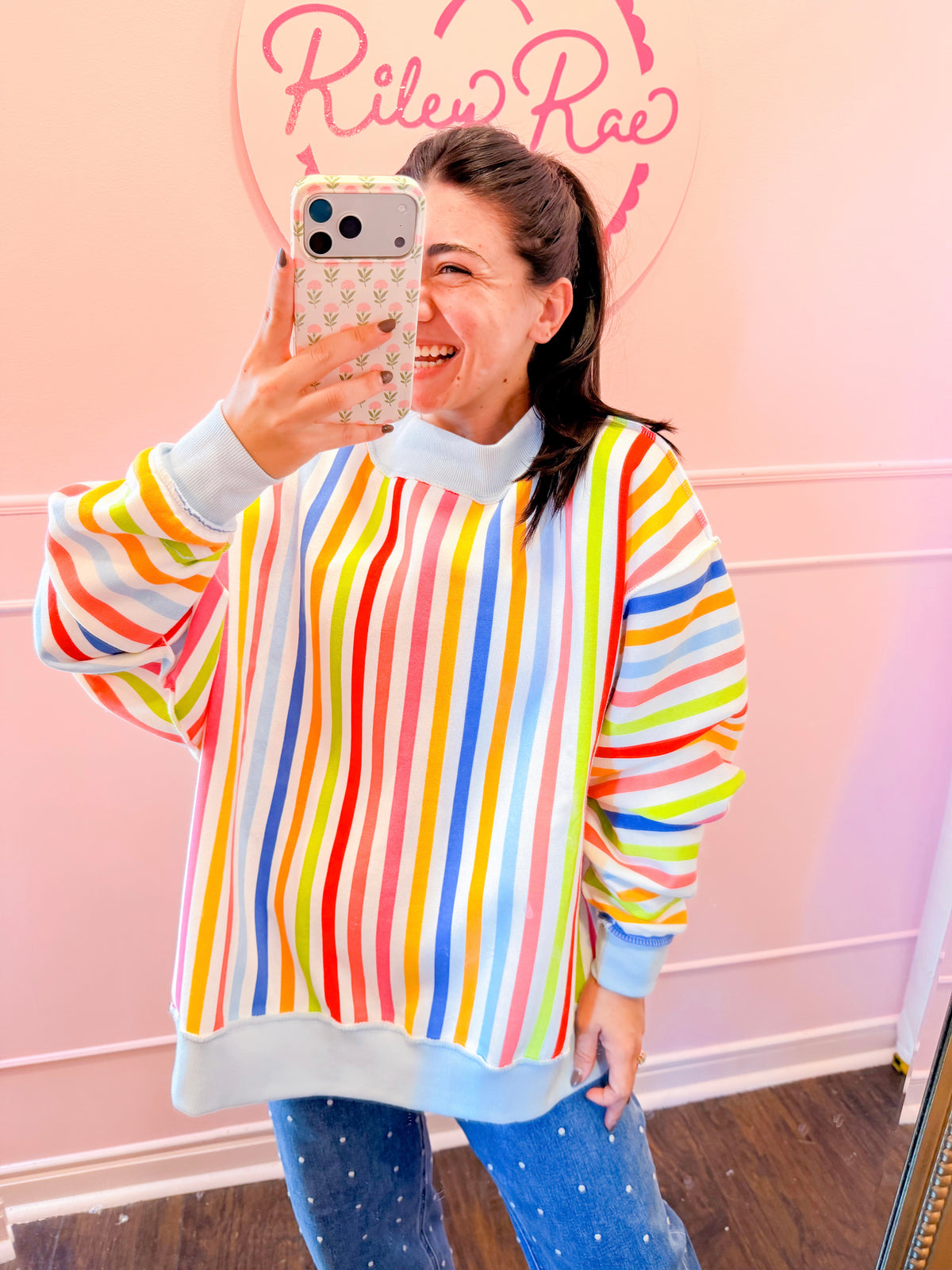 HAPPIEST 2-SIDED MOCK SWEATSHIRT