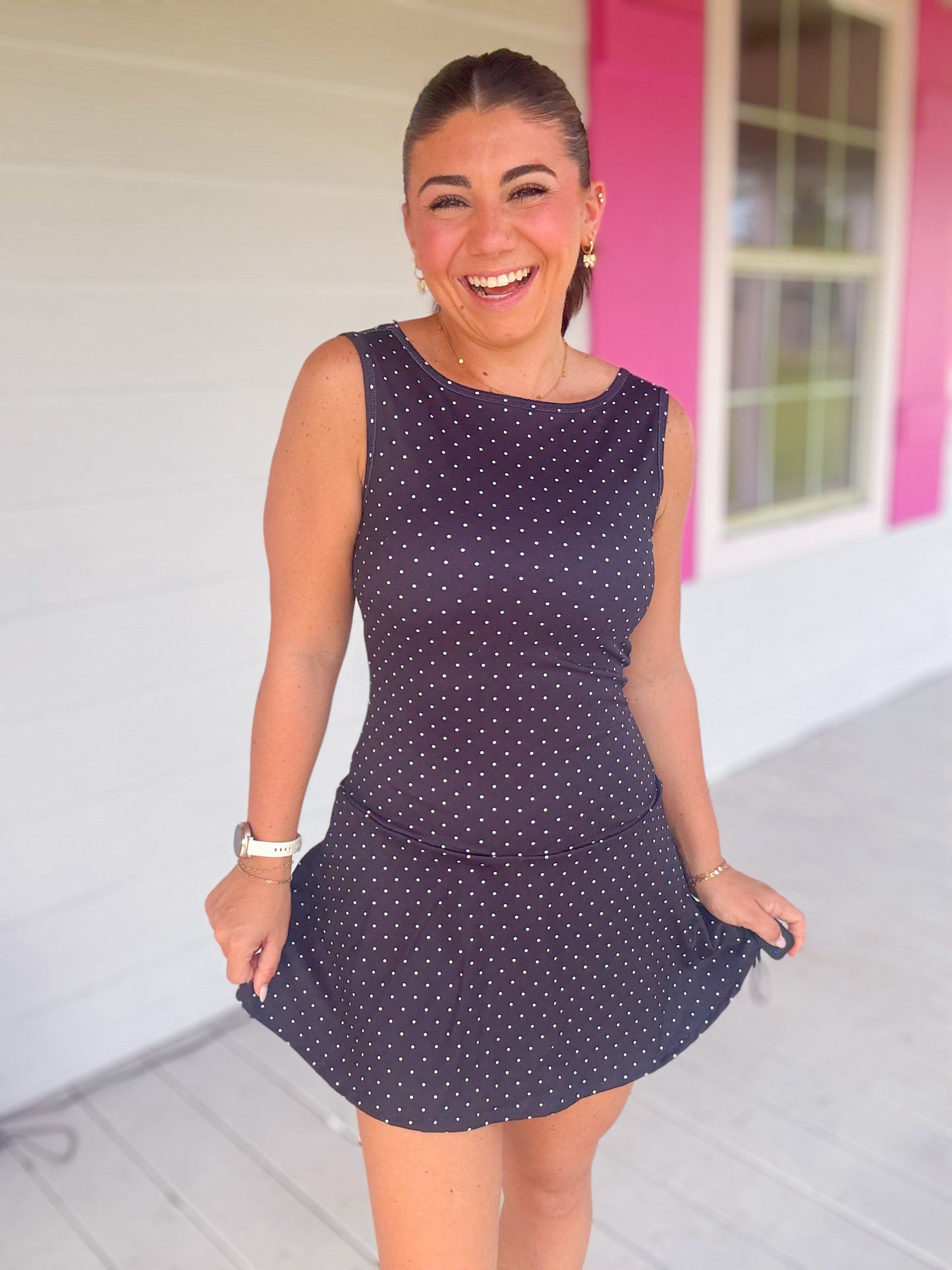 POLKA DOT A-LINE MINI DRESS