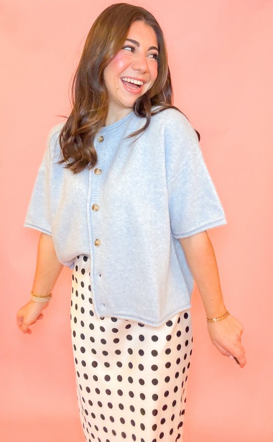 SKY BRUSHED BUTTON UP CARDIGAN