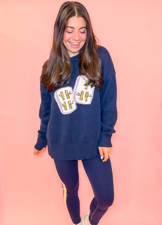 MAHJONG TILE KNIT SWEATER