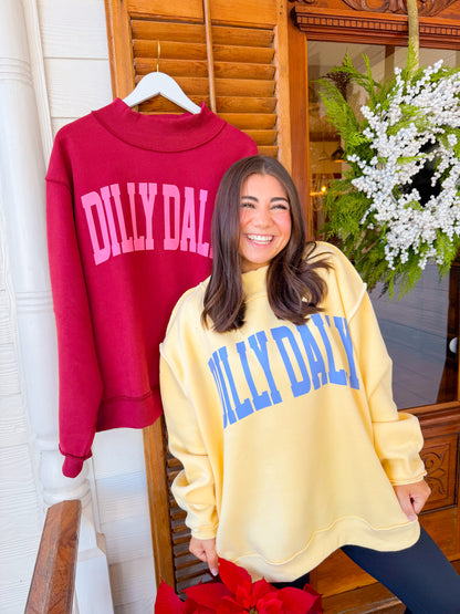 DILLY DALLY MOCKNECK SWEATSHIRT - YELLOW