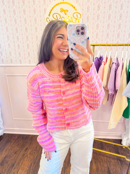 SCALLOP HEM CROP CARDIGAN