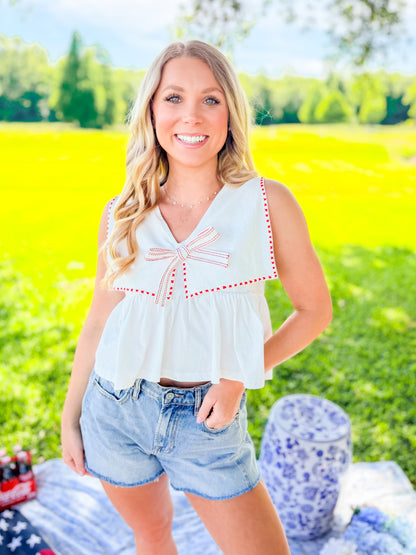 SAILOR COLLAR SLEEVELESS TOP