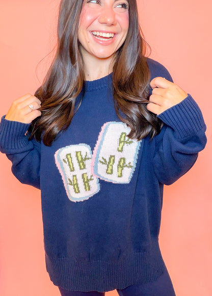 MAHJONG TILE KNIT SWEATER