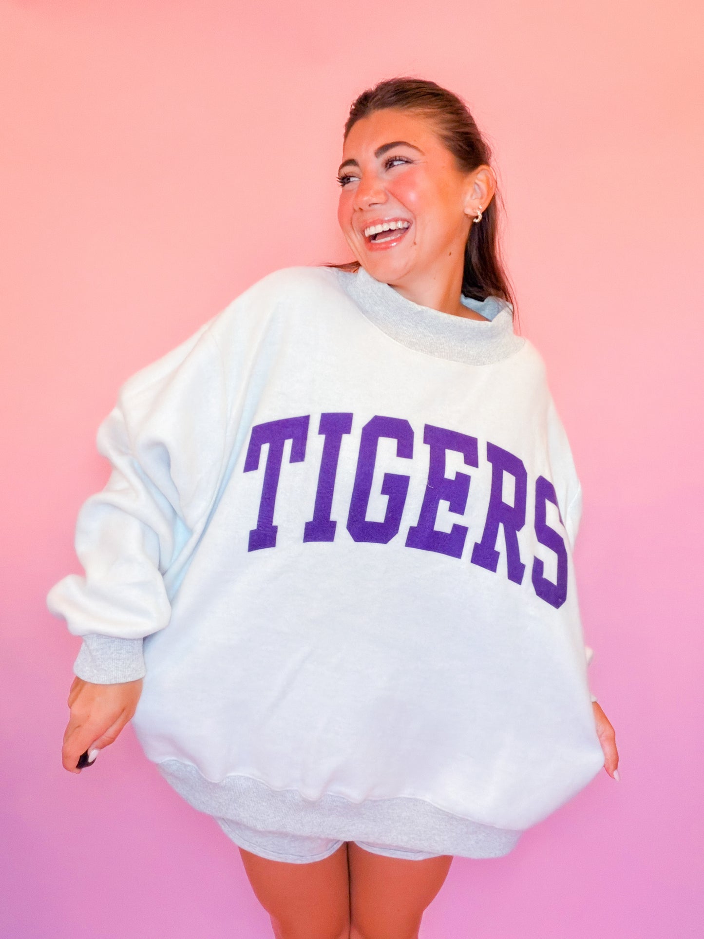 LOUISIANA/TIGERS REVERSIBLE MOCK NECK SWEATSHIRT