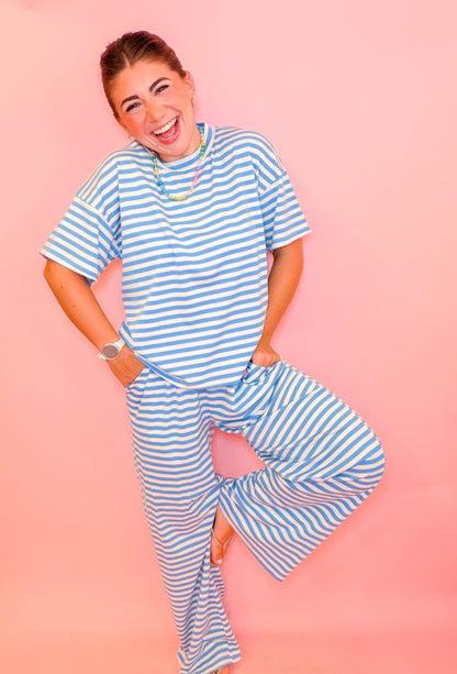 STRIPE TEE - BLUE