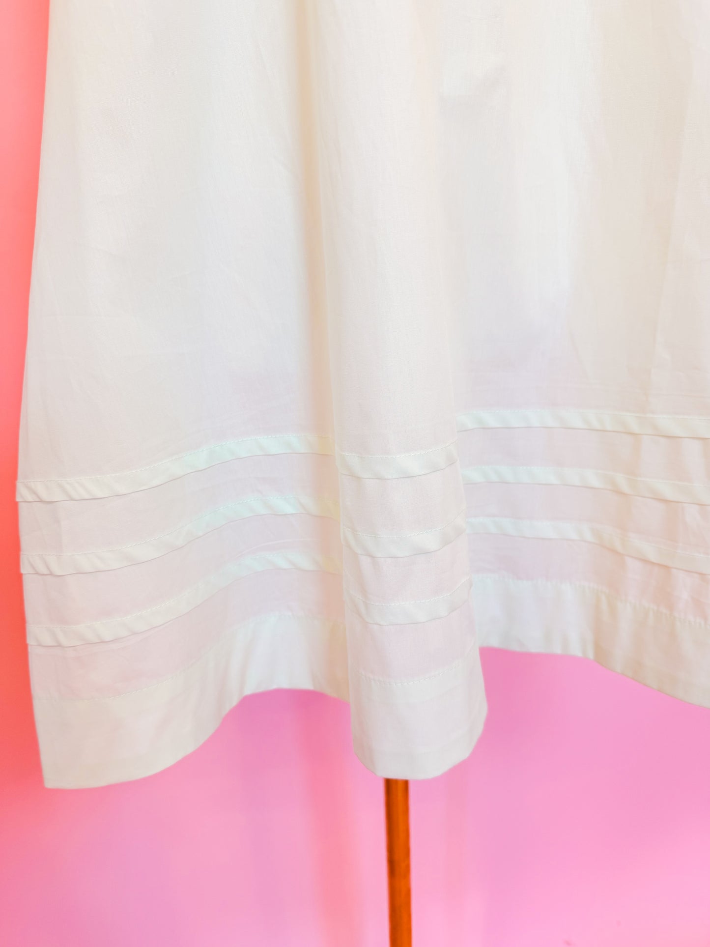 EMBROIDERED SCALLOP V-NECK MINI DRESS