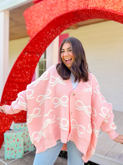 OVERSIZED BOW CARDIGAN
