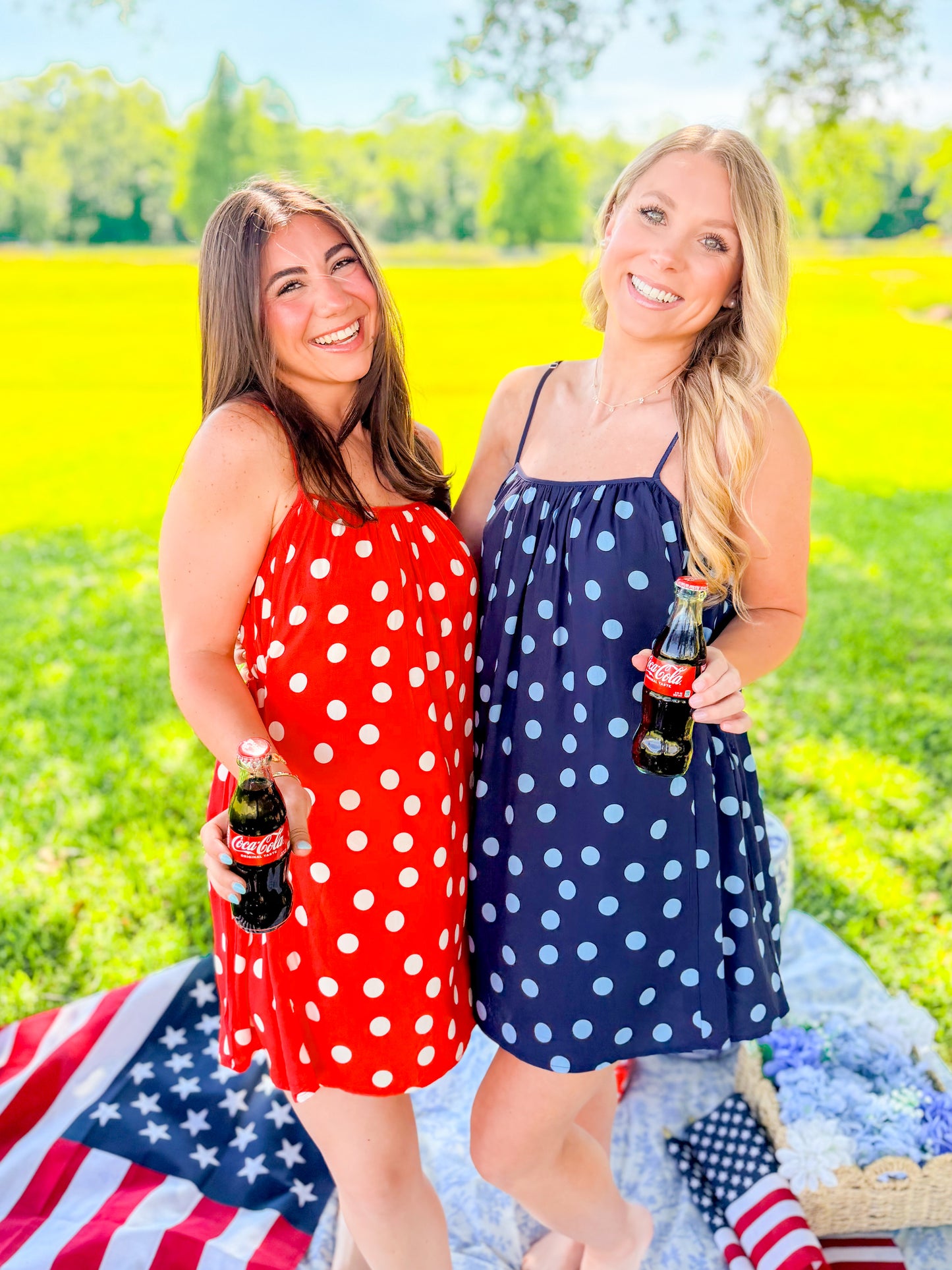 DOT CAMI MINI DRESS - RED