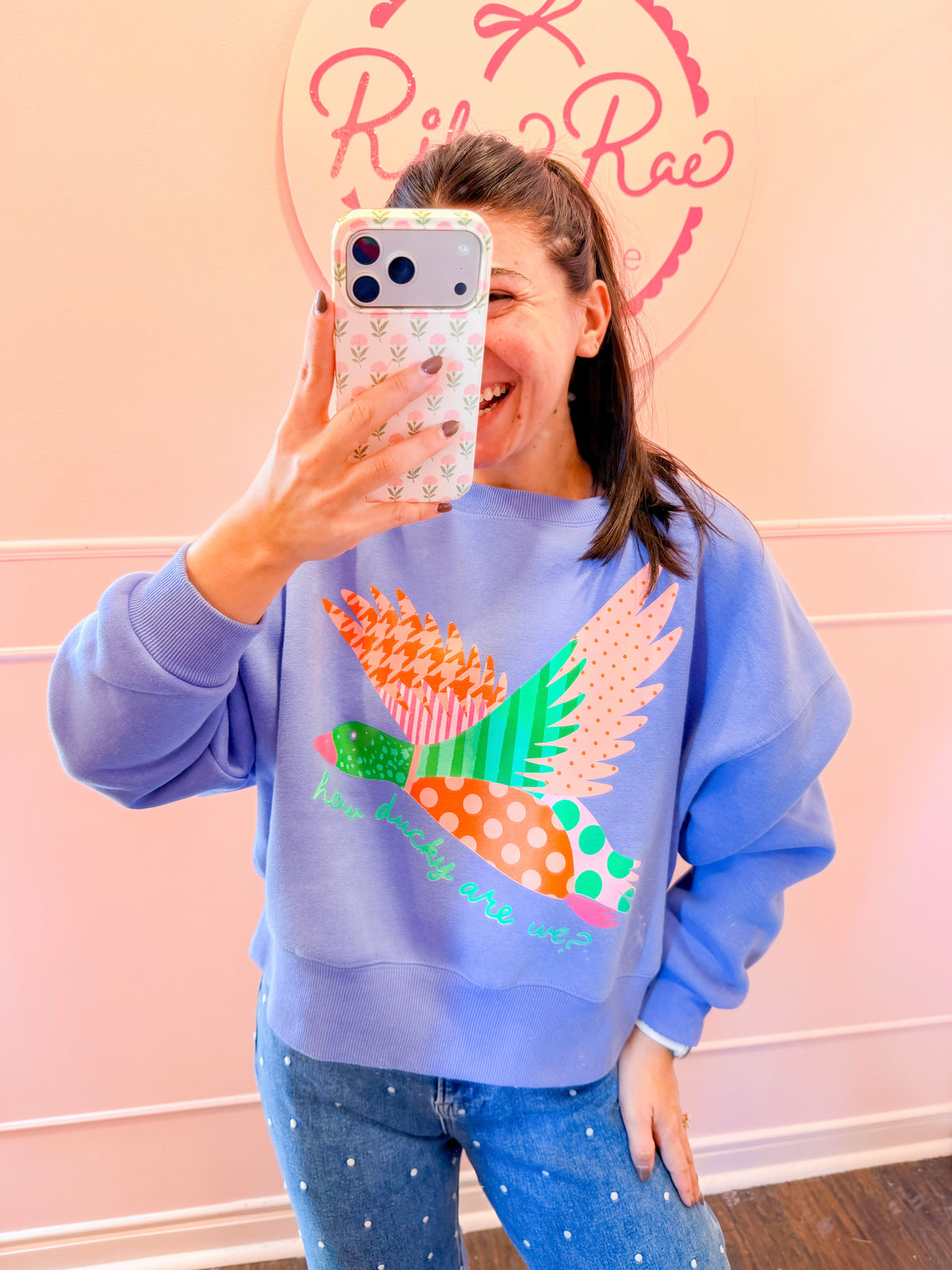 HOW DUCKY ARE WE CROP SWEATSHIRT