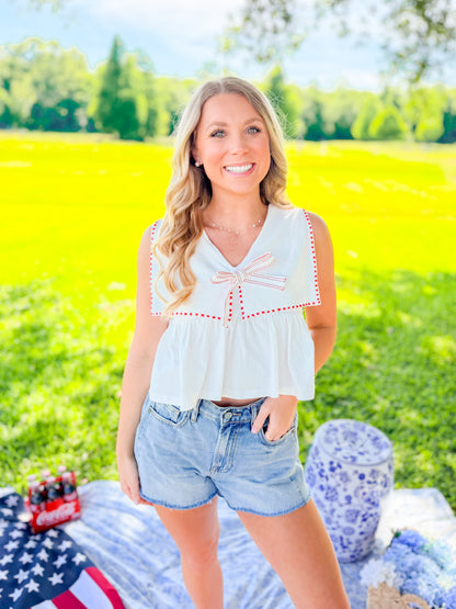 SAILOR COLLAR SLEEVELESS TOP
