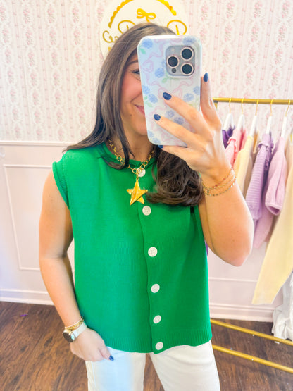 ROLLED HEM BUTTON UP VEST