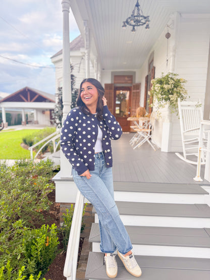 POLKA DOT SWEATER CARDIGAN
