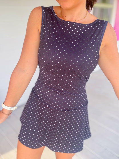 POLKA DOT A-LINE MINI DRESS