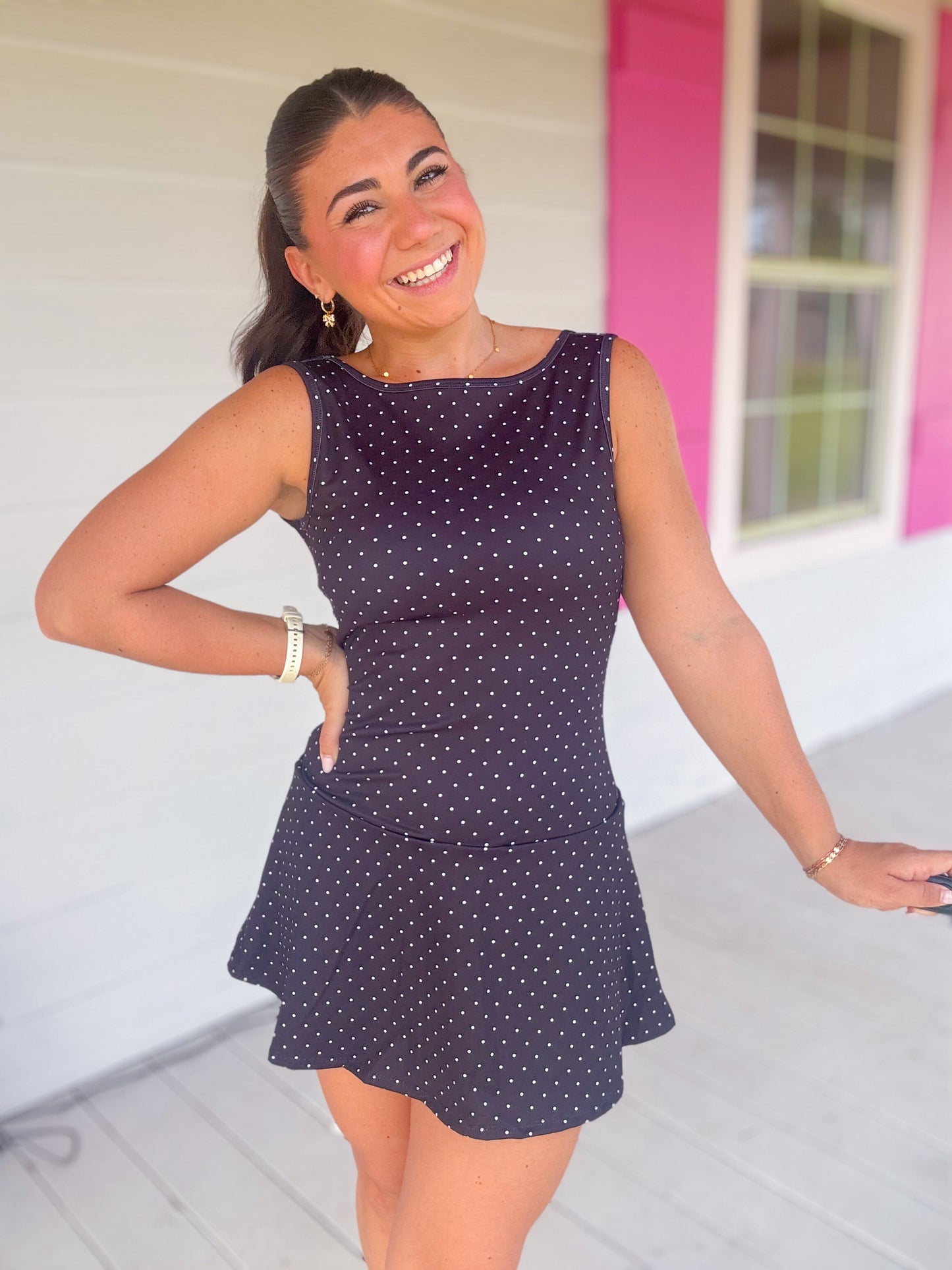 POLKA DOT A-LINE MINI DRESS
