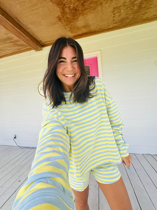 STRIPED TERRY LOUNGE SET