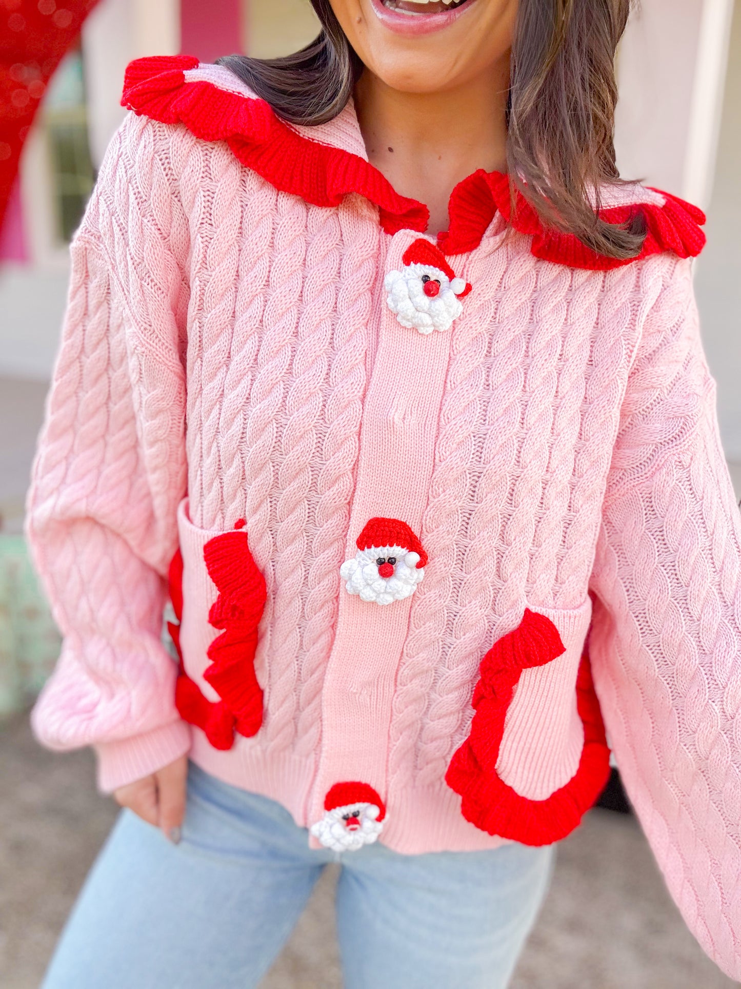 SANTA BUTTON KNIT CARDIGAN