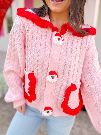 SANTA BUTTON KNIT CARDIGAN