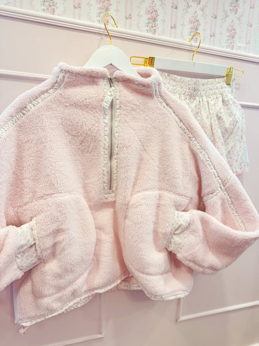 DITSY FLORAL FLUFFY FLEECE & SHORTS SET