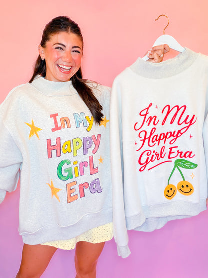 IN MY HAPPY GIRL ERA REVERSIBLE MOCK NECK SWEATSHIRT