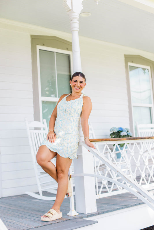 HALTER SCALLOP MINI DRESS
