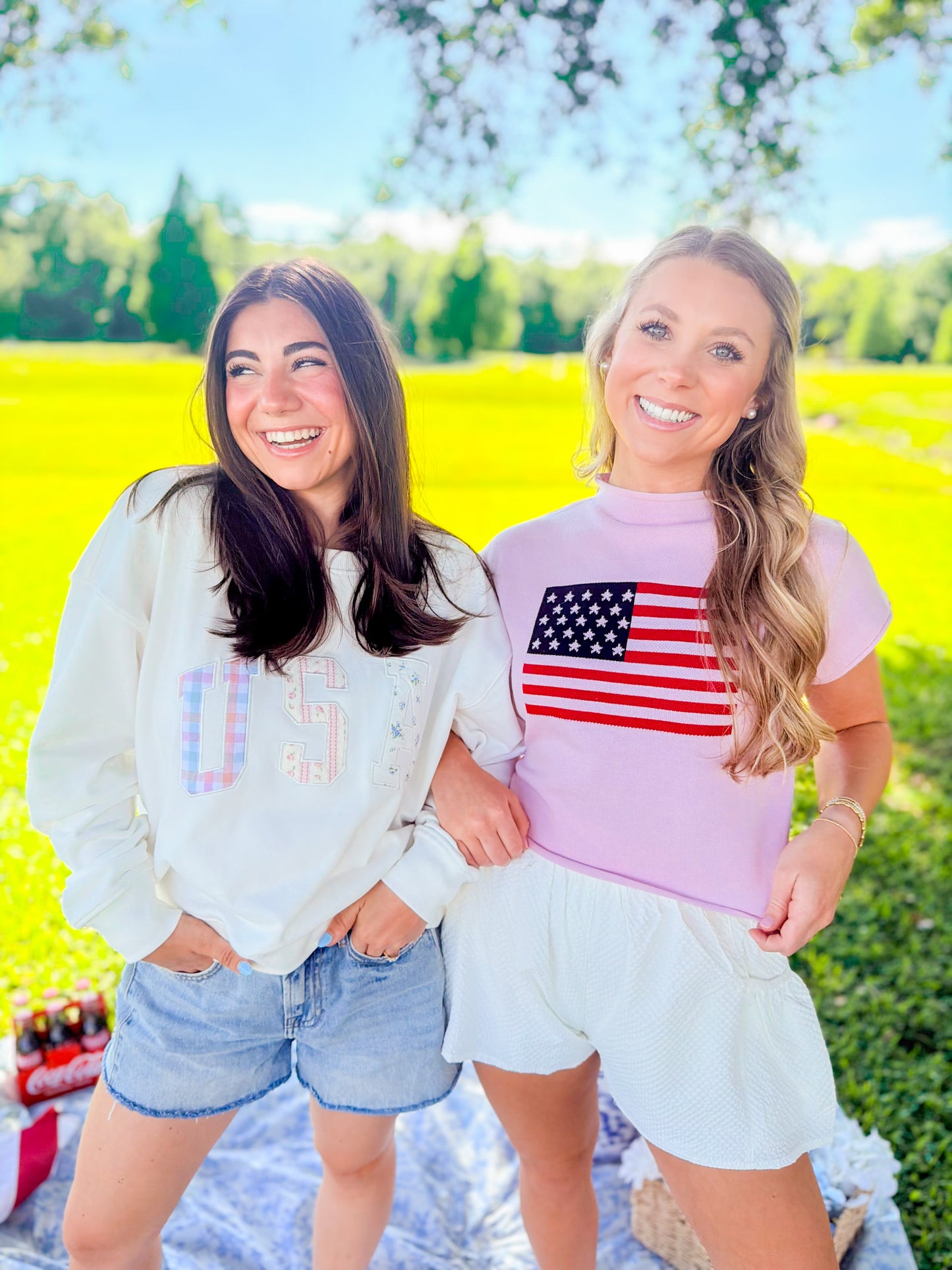 MULTI-PRINT PATCHWORK USA PULLOVER
