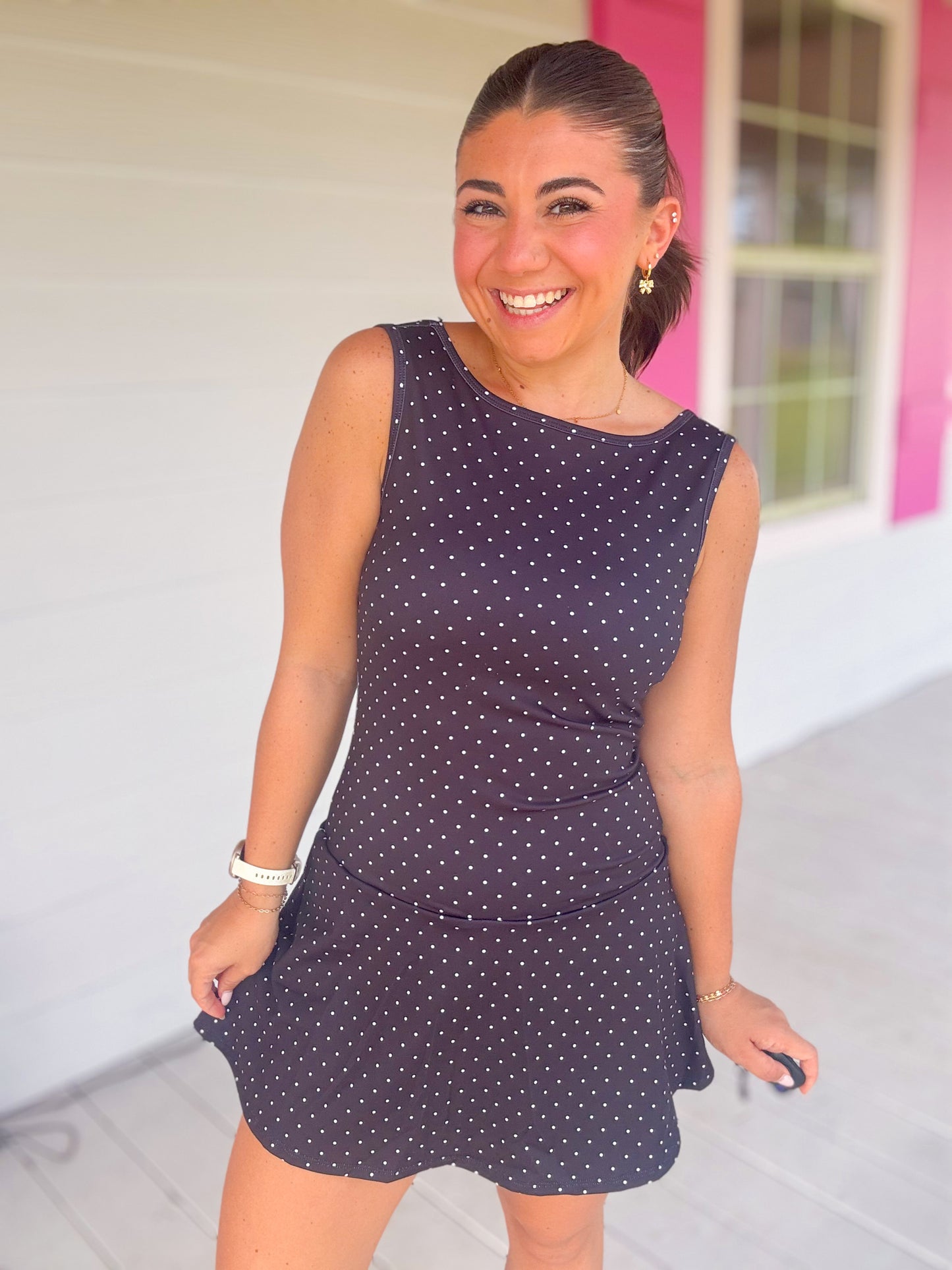 POLKA DOT A-LINE MINI DRESS