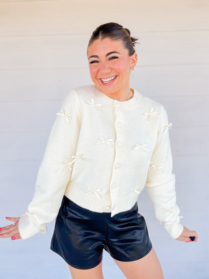 MINI BOW KNIT CARDIGAN
