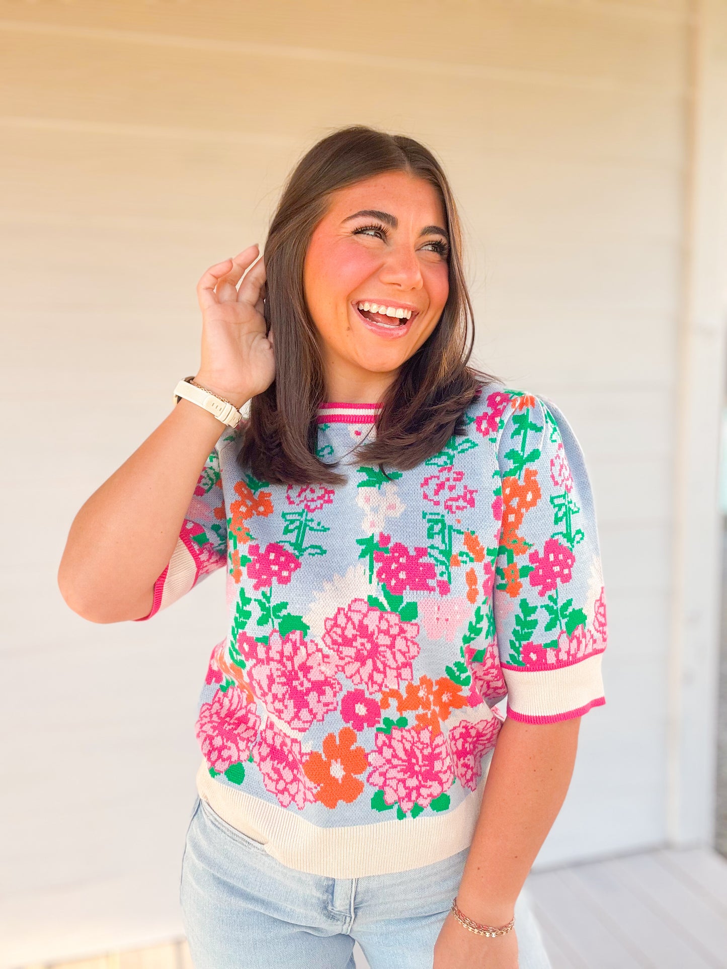 COLOR ME FLORAL KNIT TOP