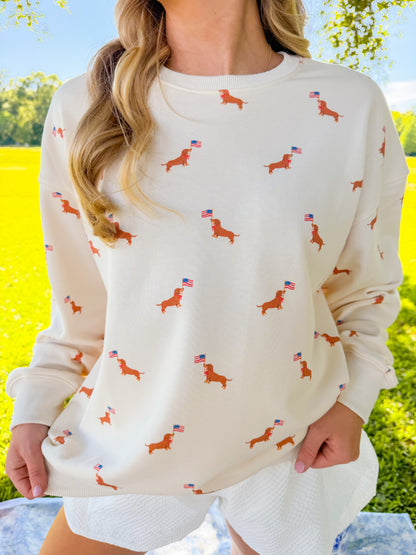 USA DOG GRAPHIC SWEATSHIRT
