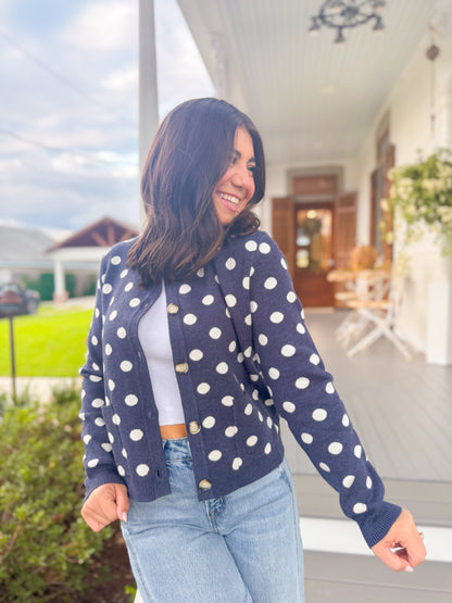 POLKA DOT SWEATER CARDIGAN
