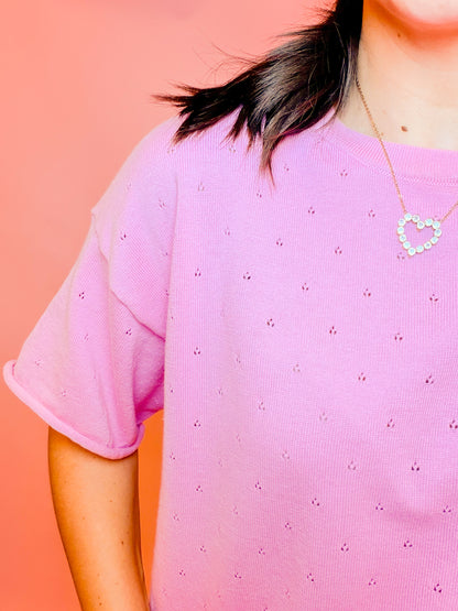 POINTELLE KNIT SET - PINK