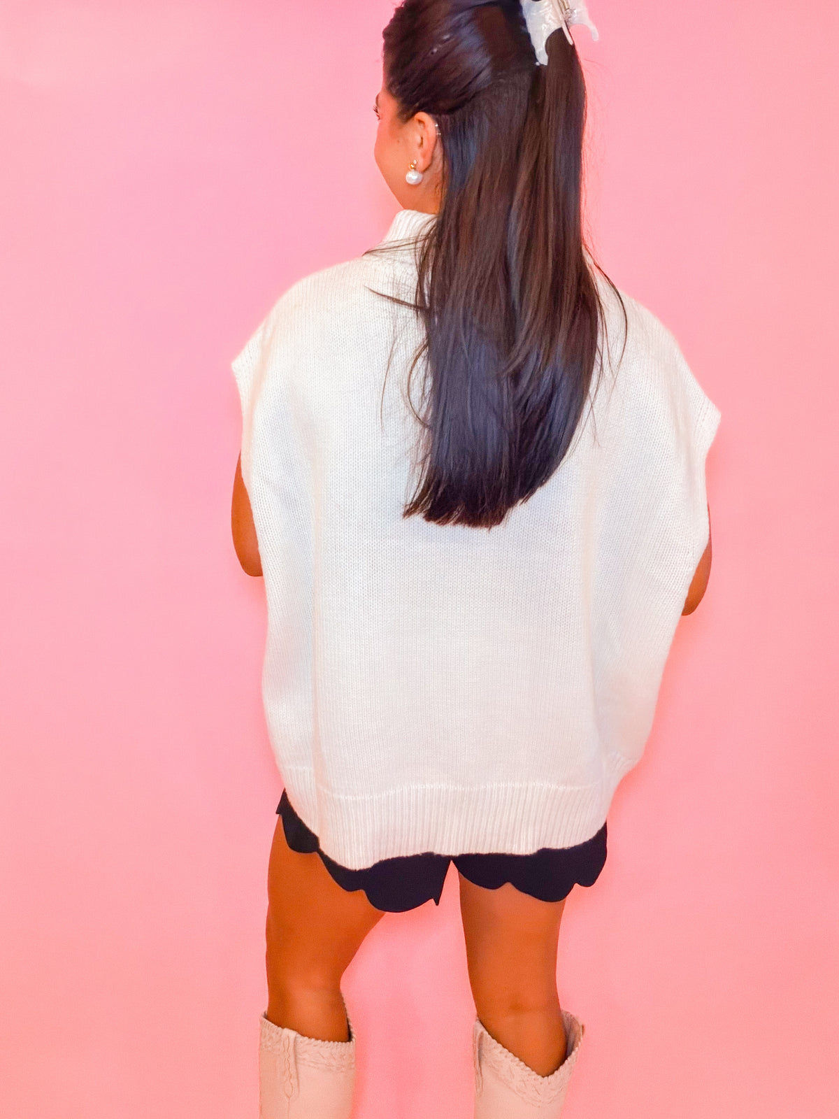 SLEEVELESS TURTLENECK OVERSIZED SWEATER