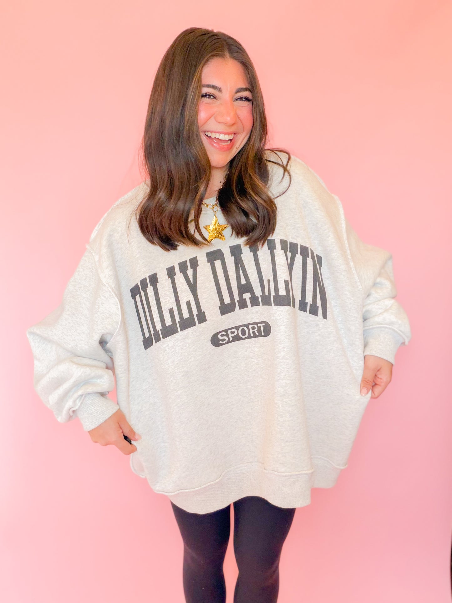DILLY DALLYIN’ SPORT REVERSIBLE OVERSIZED SWEATSHIRT