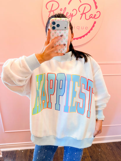 HAPPIEST 2-SIDED MOCK SWEATSHIRT
