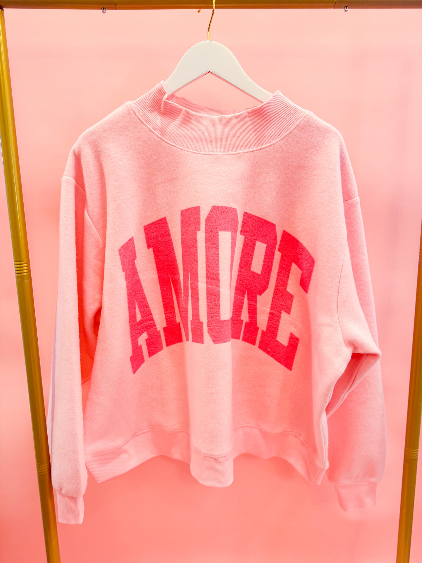 AMORE 2-SIDED MOCK NECK SWEATSHIRT