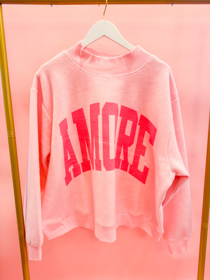 AMORE 2-SIDED MOCK NECK SWEATSHIRT