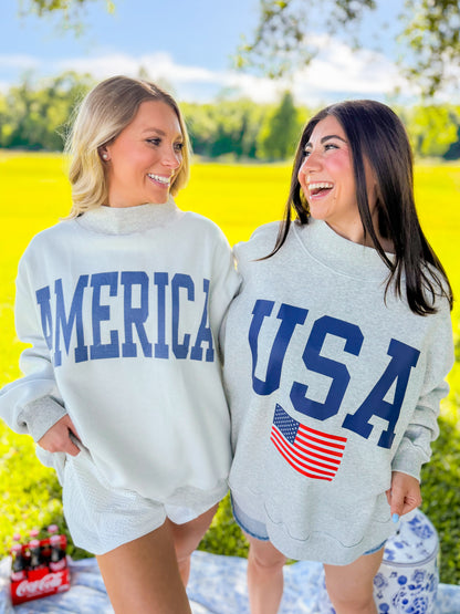 REVERSIBLE USA/AMERICA MOCKNECK OVERSIZED SWEATSHIRT